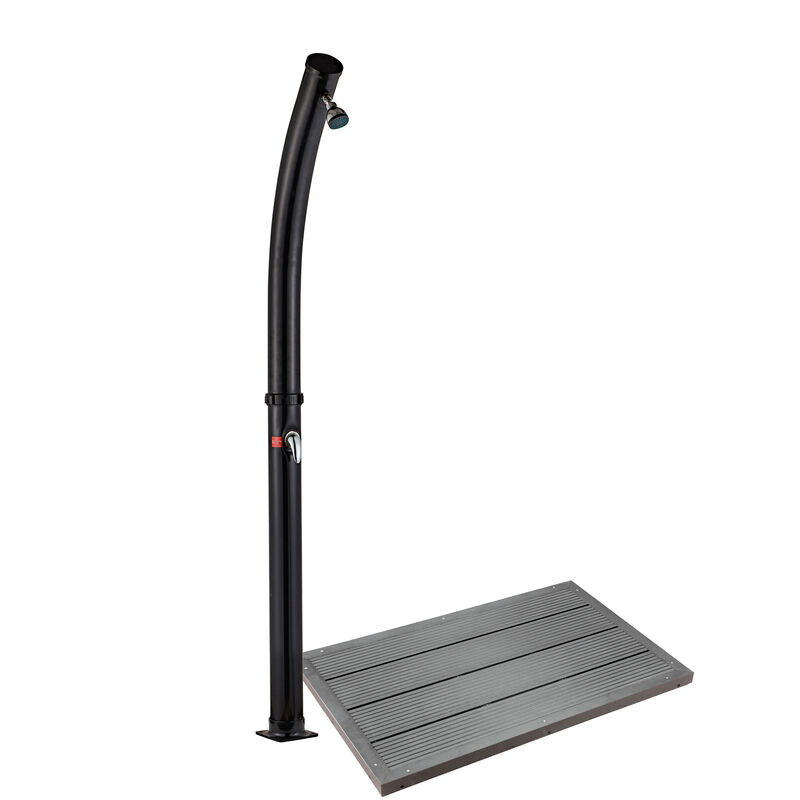 

Wiltec - Ducha solar con cabezal de ducha efecto lluvia 20L con elemento de suelo 216,5 cm ducha exterior