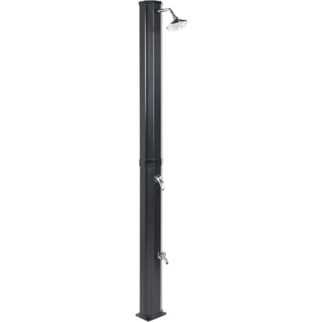 Ducha solar independiente de exterior PVC con energía solar negro Topocalma