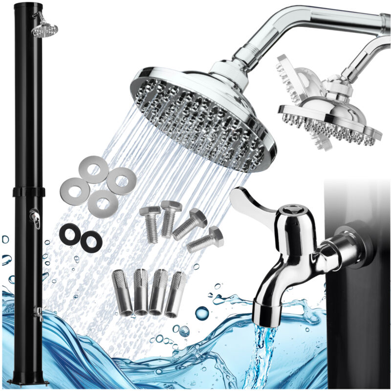 Tectake - Ducha Solar Orinoco 38 L - Ducha Solar De Terraza, Ducha De Jardín, Ducha Exterior Para Porche Sin Electricidad