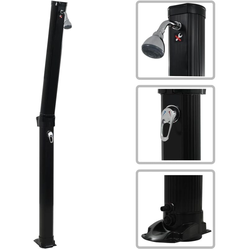

Ducha solar plegable negra 214 cm 23 L