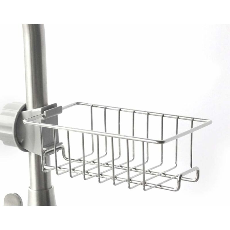 

ducha suspendida en acero inoxidable, para montar sin taladrar, con ganchos, portaesponjas, jabonera, jabonera