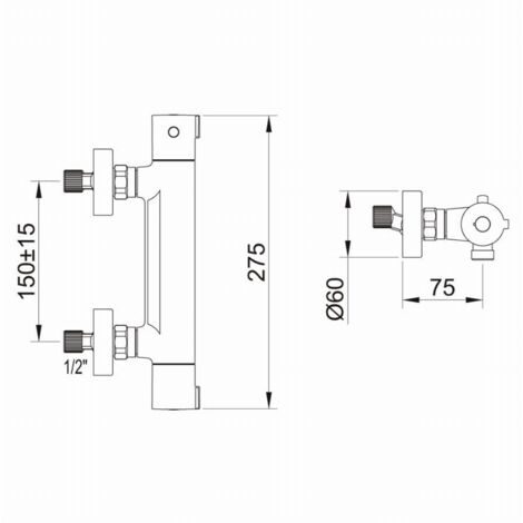 DUCHA TERMOSTATICA URBAN 61007 CLEVER