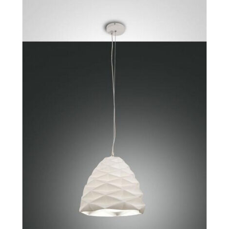 DUCHESSA SOSPENSIONE BIANCA D.30cm IN METALLO E CERAMICA 1 LUCE ATTACCO E27