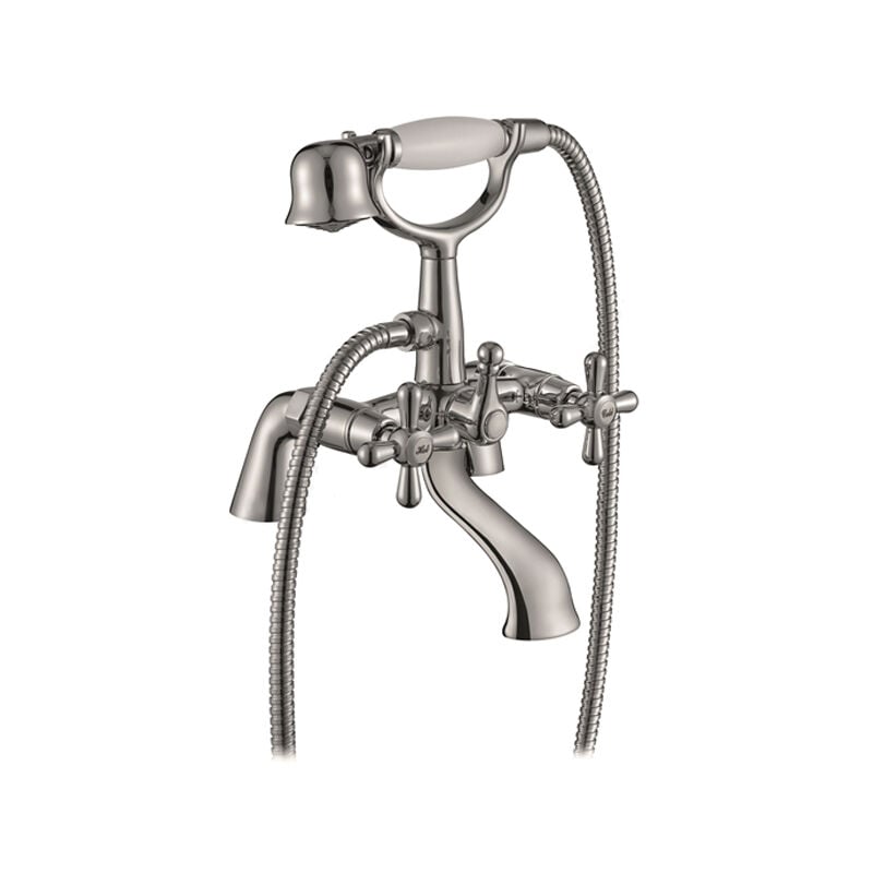 Layo Bath Shower Mixer Tap with Kit - Chrome Plated - Duchy