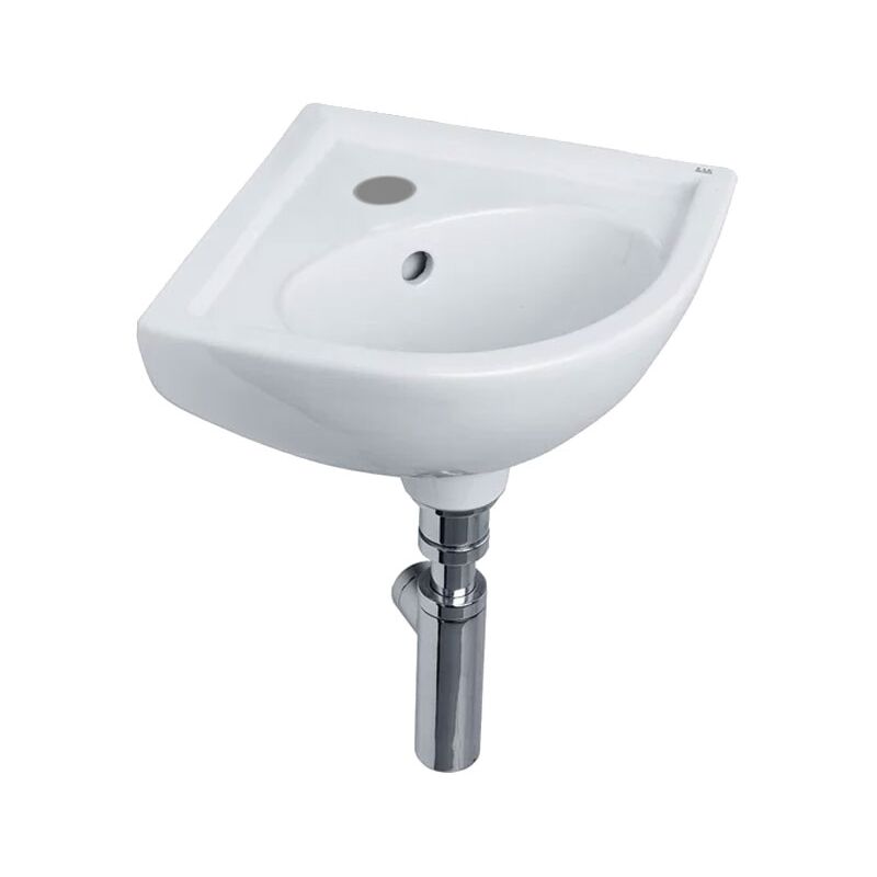 Lily Corner Cloakroom Basin 360mm Depth 1 Tap Hole - Duchy