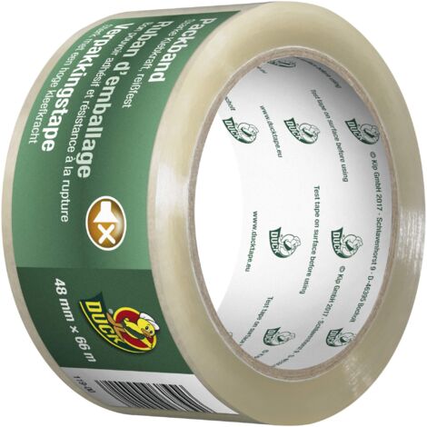 Duck, confezione da 1 rotolo di nastro adesivo trasparente da 48 mm x 66 m