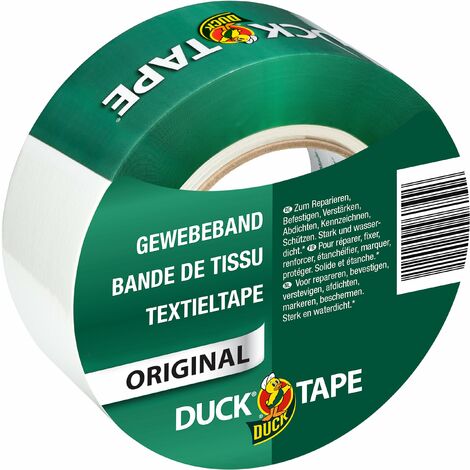 Duck tape 106 – 02 Original nastro di tessuto per riparare, legare e fissare, 50 mm x 50 m, Bianco