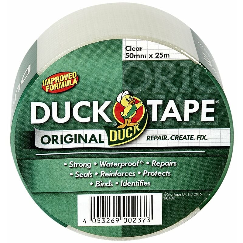 Image of Tape Original - Nastro adesivo telato, in tessuto, per riparazioni, formula migliorata ad alta resistenza, impermeabile, 50 mm x 25 m, trasparente