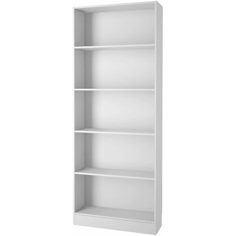 Duday Tall Wide Bookcase (4 Shelves) In White - White