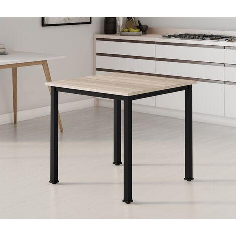Dudley Square Dining Table / 4 Seater Kitchen Table / Black Metal Leg