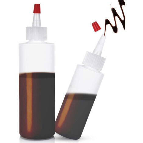 Due bottiglie per decorazione torte dosaggio salsa con coperchio