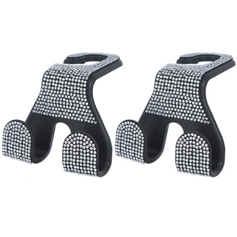 Due ganci per poggiatesta dei sedili auto, organizer per cappotti da sedile posteriore, ganci per auto, accessori universali per auto da donna, adatti a SUV, camion, ecc. (bianco)