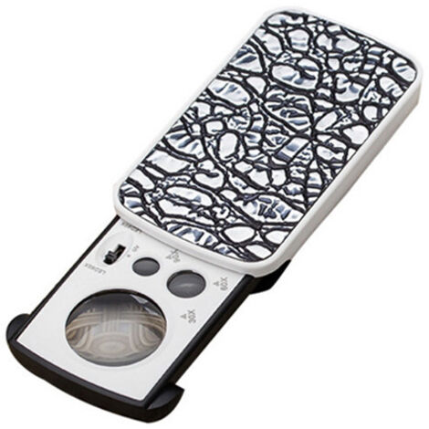 Due lenti d'ingrandimento scorrevoli per gioielli, con ingrandimenti 30x, 60x e 90x, illuminate da LED e luce UV, adatte per gioielli, diamanti e monete d'argento.