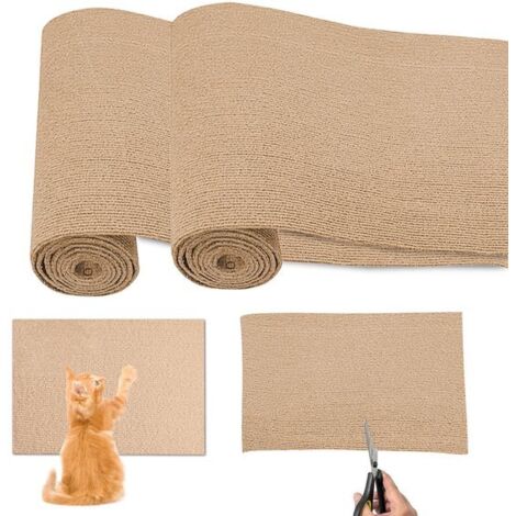 Due tappetini tiragraffi autoadesivi da 100 x 40 cm, fissabili alla parete, personalizzabili nelle dimensioni e adatti a divani, ante di mobili, ecc., per impedire ai gatti di graffiare e possono sost