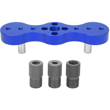 Dübelbohrführung für die Holzbearbeitung, Vorrichtungspositionierer aus Aluminiumlegierung, 6/8/10 mm, blaues Lochöffnerwerkzeug