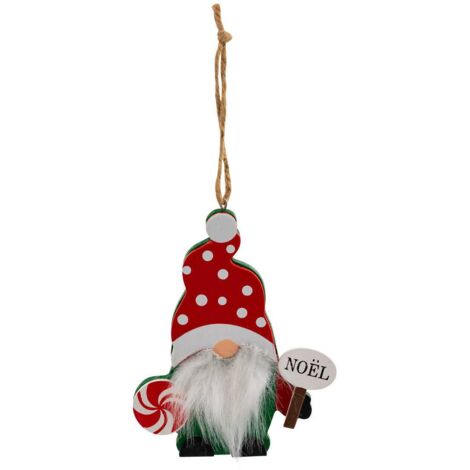 Duende de madera con barba navideña H.11cm - Feeric lights & christmas