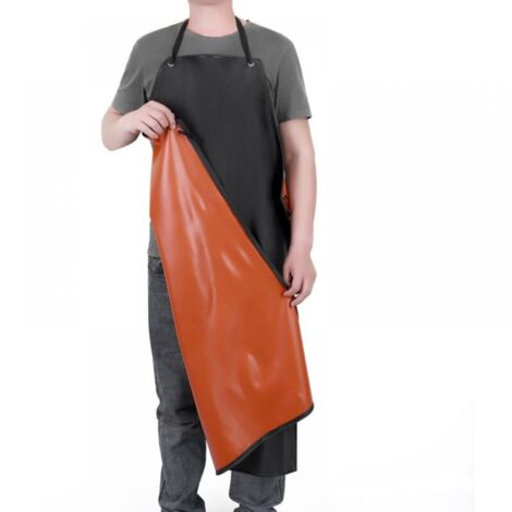 Dünne Arbeitsschürze aus PVC, leichte, wasserdichte Schürze, Schlachthof-Gartenschürze, Unisex, öl- und wasserabweisende Fabrikschürze