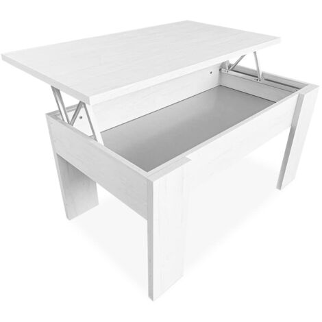 Duérmete Online MESITAELEVABLEGRISPOLAR001 sollevabile, tavolino da Salotto o Sala da Pranzo, Misure: 90 cm (Larghezza) x 50 cm (profondità) x 46-57 cm (Altezza), Legno, Polare, 90 x 50 x 46/57 cm