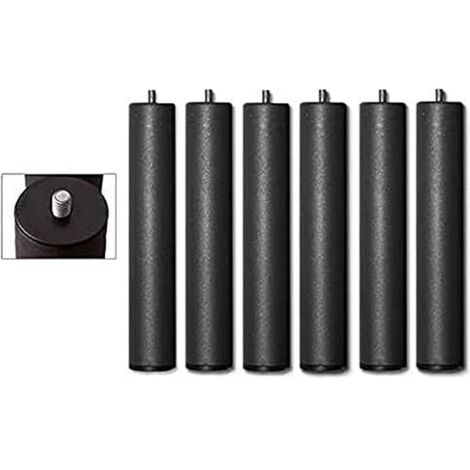 DUÉRMETE ONLINE Set di 6 Gambe a Rete e Base Imbottita cilindriche filettate da 27 cm, Grigio, 27cm