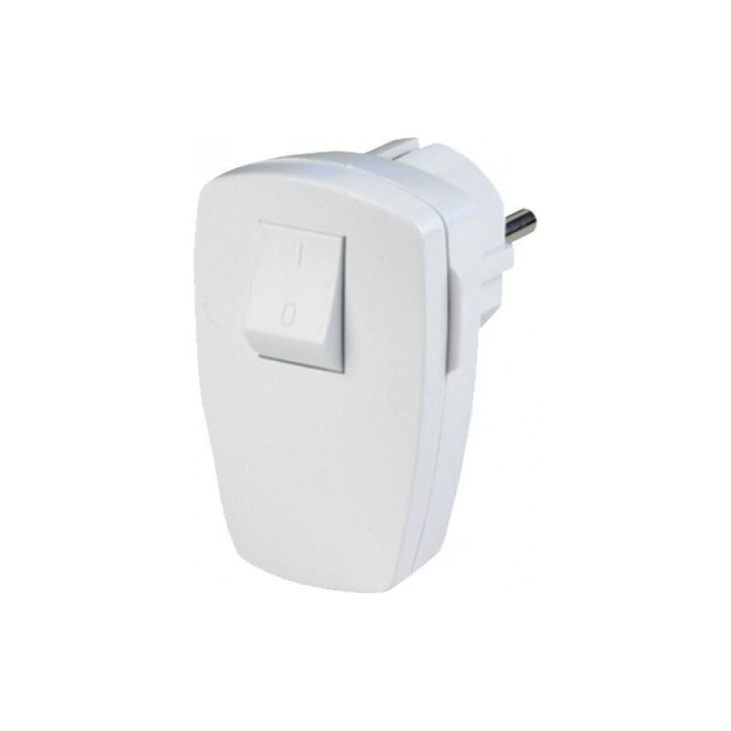 Ritter - rev 0512100777 Fiche coudée à contact de protection plastique avec interrupteur 250 v blanc IP20