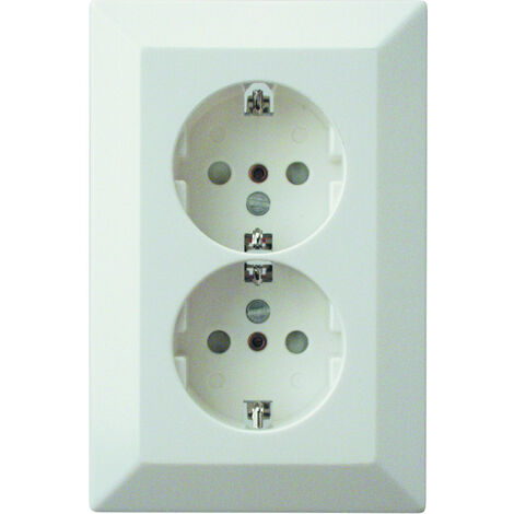 REV Düwi Standard Quadro Steckdose 2fach mit Kindersicherung weiß komplett AL