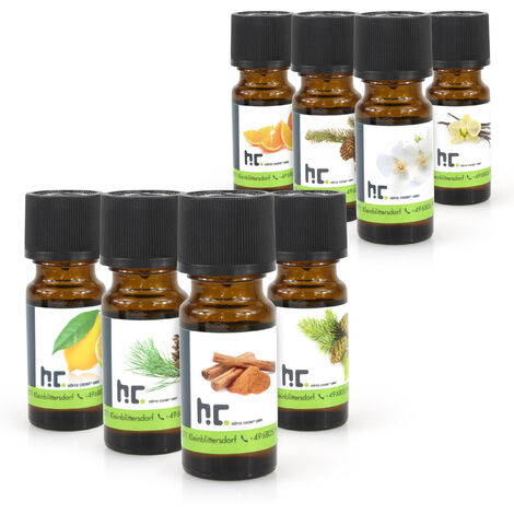Duft Set 5 - mit 8 Düften - Zitrone, Kiefer, Zimt, Konifere, Orange, Fichte, Jasmin, Vanille
