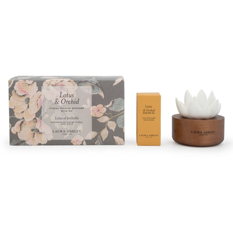Duftblumen Laura Ashley Lotus & Orchid, Hxbxt, 9x11x16 Cm, Keramik, Glas, Paulownia-holz, Raumduftblume