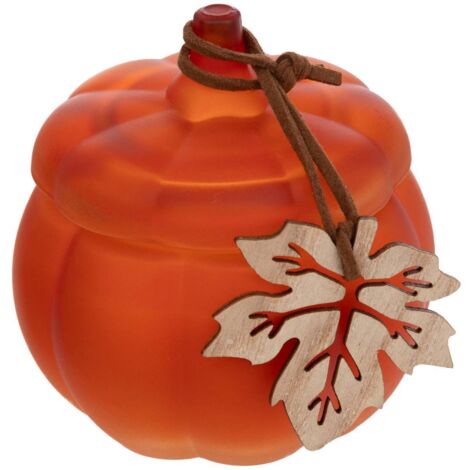 Duftkerze Kürbis Glas D.8,5cm sortiert - Orange