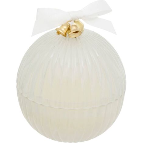 Duftkerze Weihnachtskugel 50g sortiert - Weiß