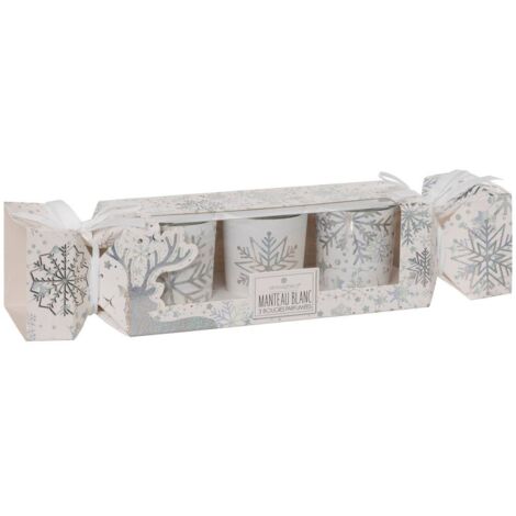 Duftkerze Windlicht bedruckt weiß 45g x3 - Feeric lights & christmas