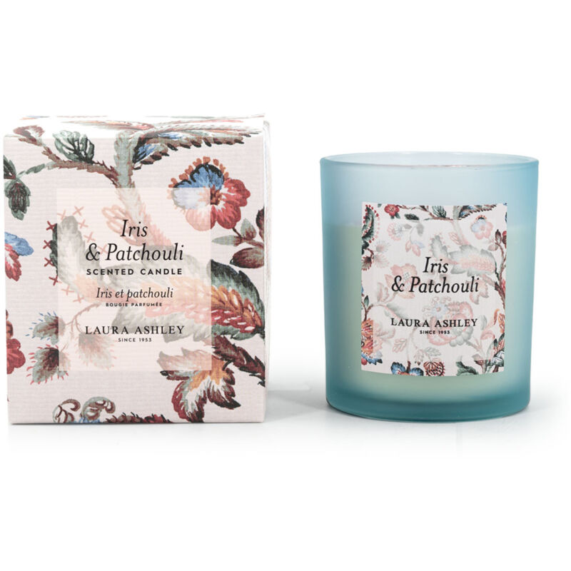 Duftkerze Laura Ashley Iris & Patchouli, Aromakerze, Hxbxt, 10x9x9 Cm, Glas, Paraffinwachs, Geschenkidee