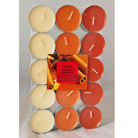 Duftkerzen, Orange-Zimt, 30 Stk.  Magische Lichter 83932