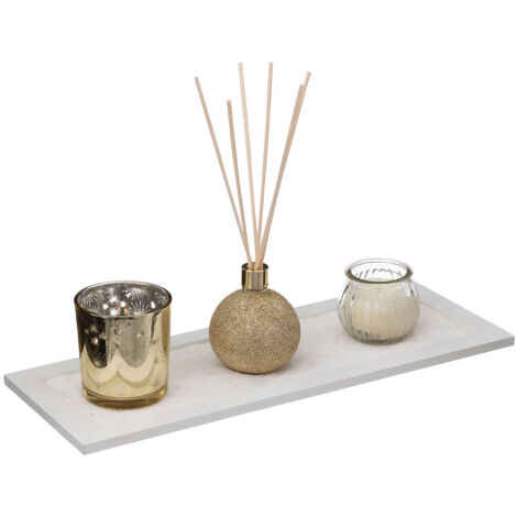 Duftset mit Kerze und Diffusor, goldfarben