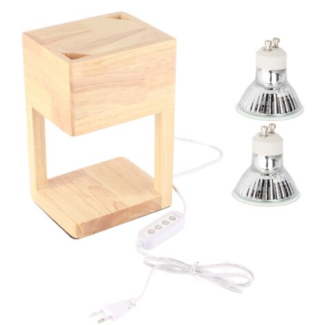 Duftwachswärmer, Holzlaterne mit Dimmschalter – 110–240 V EU-Stecker fürs Schlafzimmer