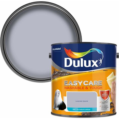 Dulux 5293151 Easycare Washable & Tough Matt Emulsion Paint For Walls And Ceilings - Lavender Quartz 2.5L