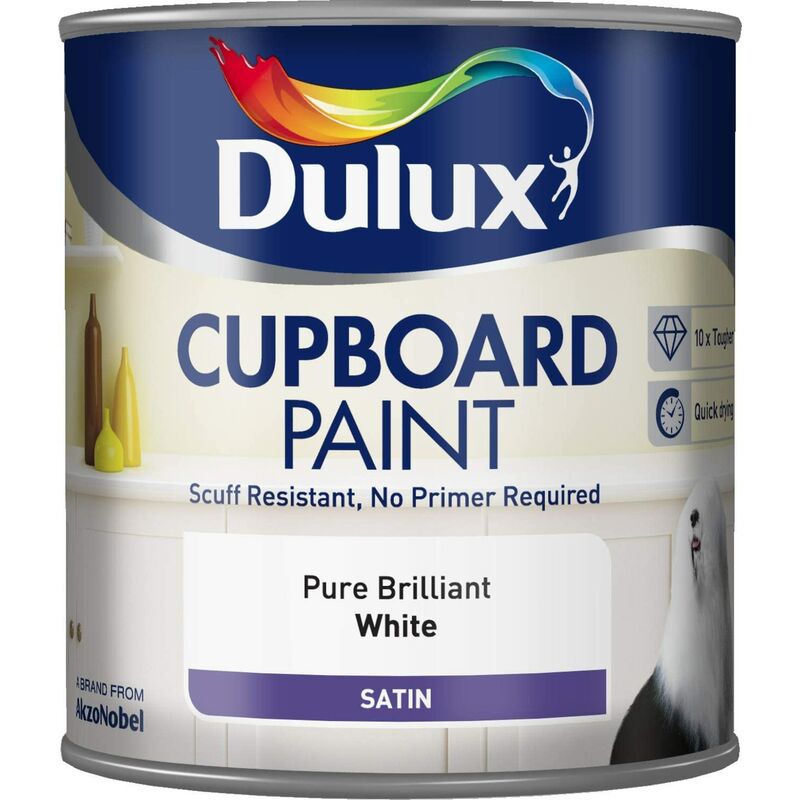 Cupboard Paint 600ml Pure Brilliant White - Dulux