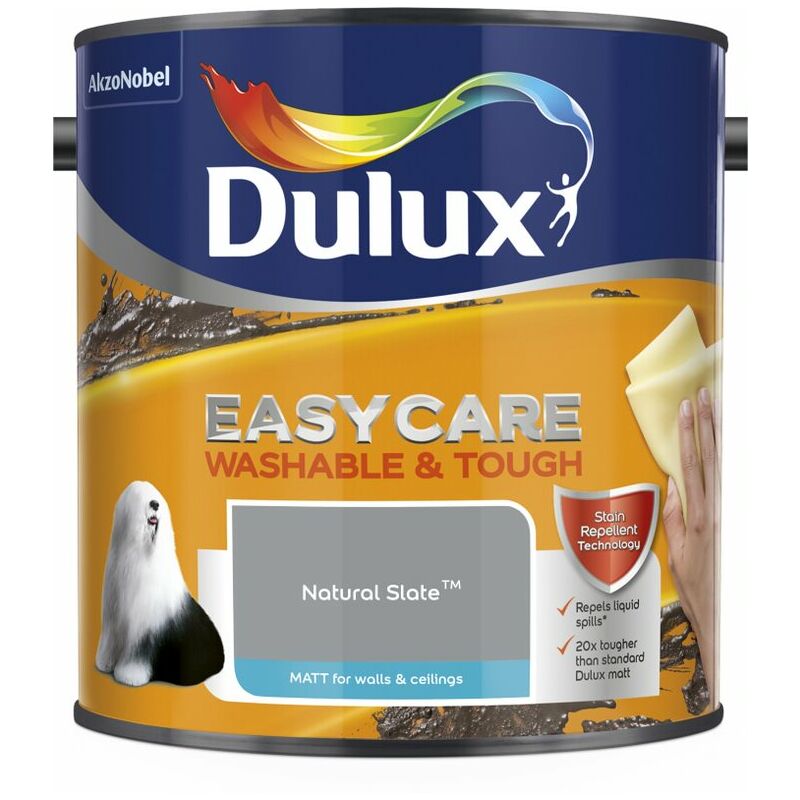 Easycare Washable & Tough Matt Emulsion Paint - 2.5L - Natural Slate - Dulux