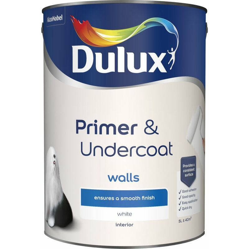 Dulux Retail - Dulux Primer and Undercoat for Walls - White - 5 Litre