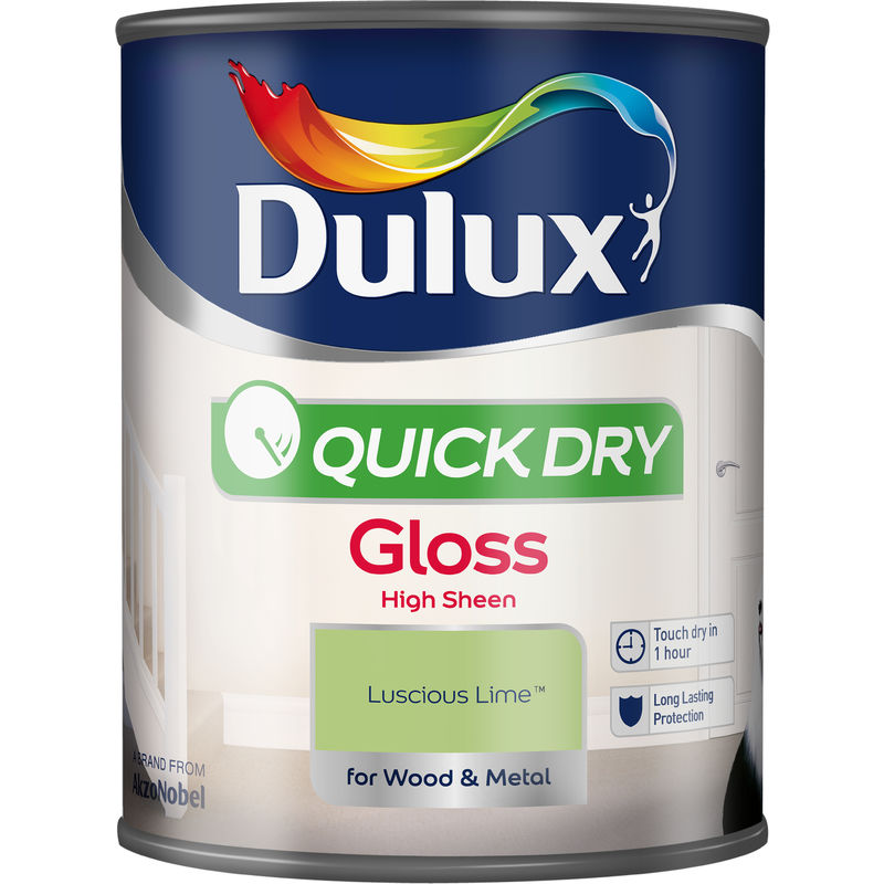 Dulux Quick Dry Gloss Colours LUSCIOUS LIME 750ml