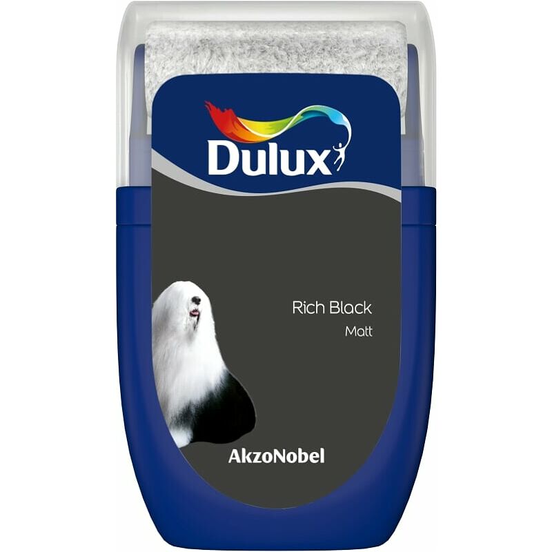 Dulux Retail - Matt Emulsion Tester Paint Pot - 30ml - Rich Black - Rich Black