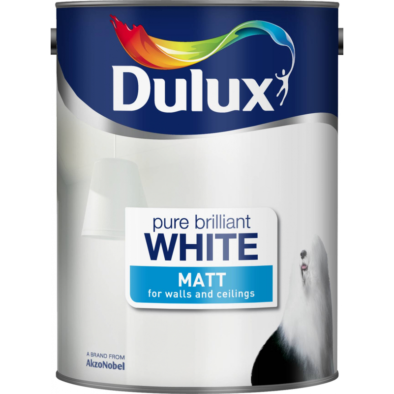 Dulux Retail Matt Paint Pure Brilliant White All Sizes