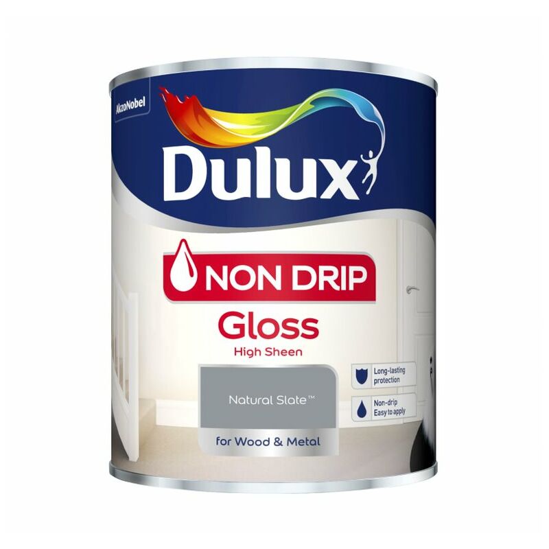 Dulux Retail - Non Drip Gloss Paint - Natural Slate - 750ml