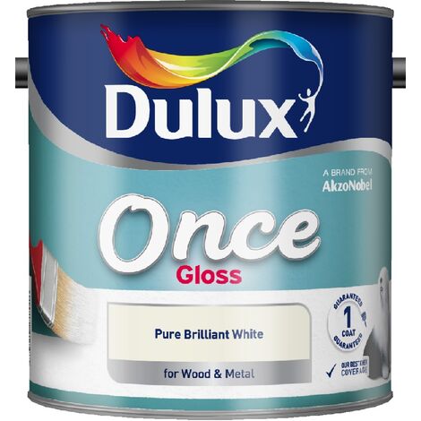 Dulux Quick Dry Gloss Paint For Wood And Metal - Pure Brilliant White 750  ml : : DIY & Tools