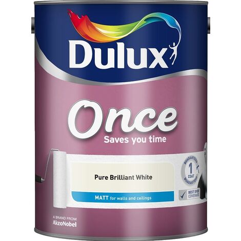 Dulux Retail Once Matt Paint - Pure Brilliant White - All Sizes
