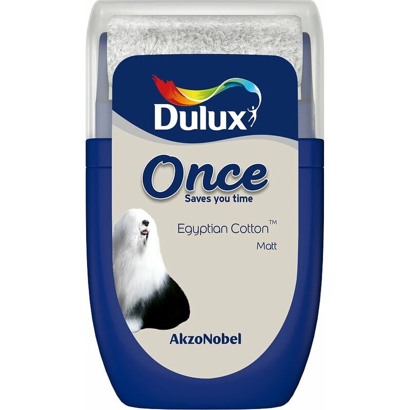 Dulux Retail - Once Matt Tester Paint Pot - 30ml - Egyptian Cotton - Egyptian Cotton