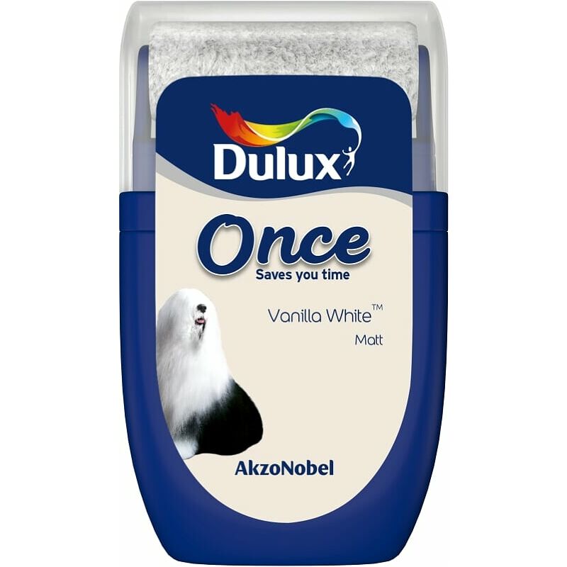 Dulux Retail - Once Matt Tester Paint Pot - 30ml - Vanilla White - Vanilla White