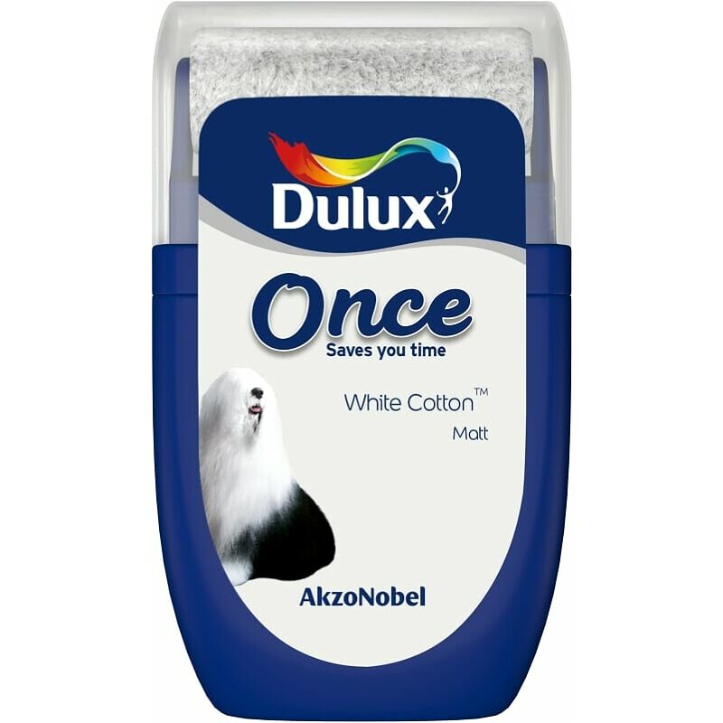 Dulux Retail - Once Matt Tester Paint Pot - 30ml - White Cotton - White Cotton