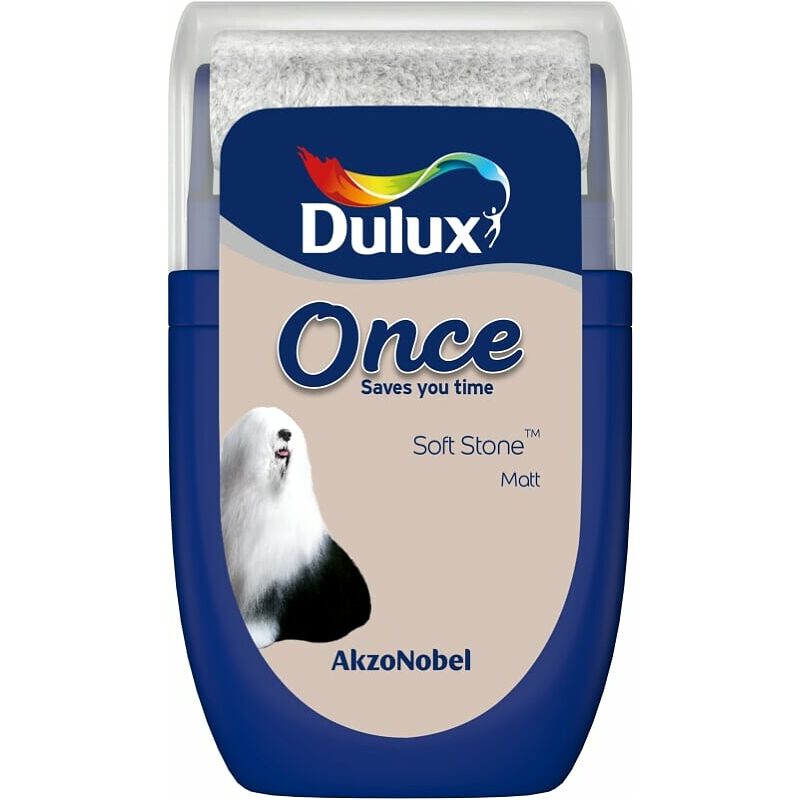 Dulux Retail - Once Matt Tester Paint Pot - 30ml - Soft Stone - Soft Stone