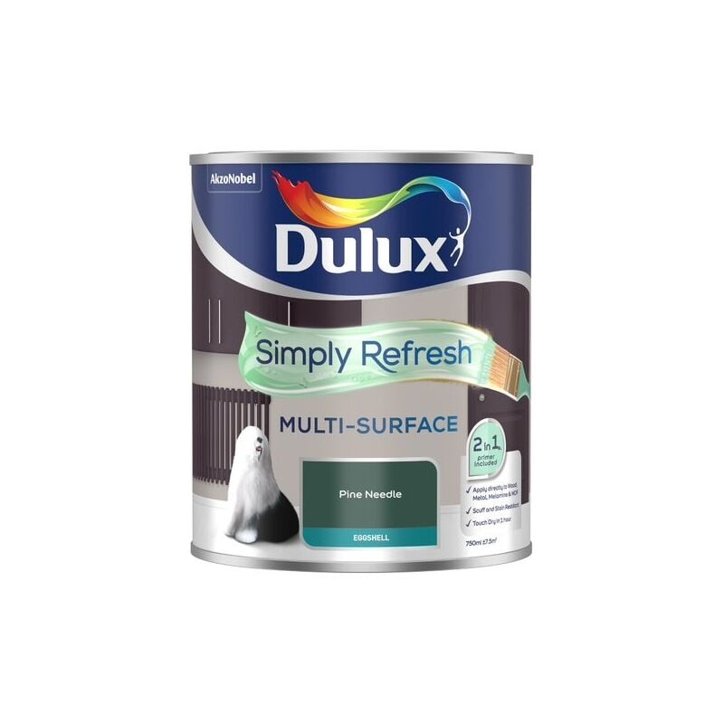 Dulux Simply Refresh Multi-Surface Eggshell Paint - Pine Needle - 750ml