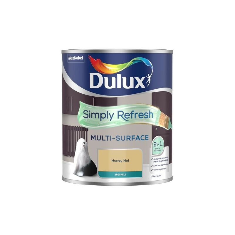 Dulux Simply Refresh Multi-Surface Eggshell Paint - Honey Nut - 750ml